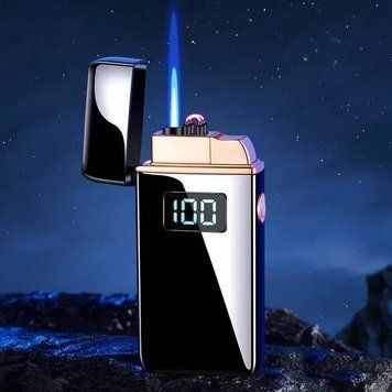Зажигалка с двойной системой розжига (⚡электродуга и струйное голубое пламя 🚀) HL-610 Black  HL-610 Black фото