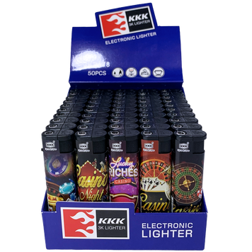 Газові запальнички "KKK Lighter"  Casino 🎰 (турбо полум'я 🚀) 861-3 861-3 фото