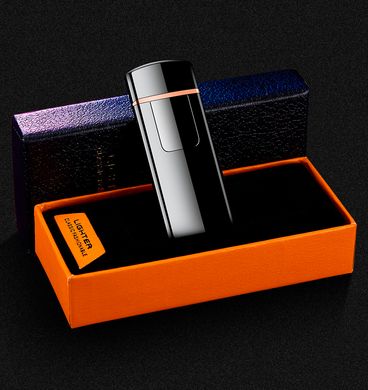 Сенсорная USB зажигалка ⚡️ в подарочной коробке 🎁 LIGHTER (Спираль накаливания) HL-132 Black HL-132-Black фото