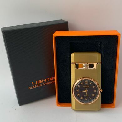 Зажигалка часы с LED подсветкой и турбо пламенем 🚀🕑 HL-621 Gold HL-621 Gold фото