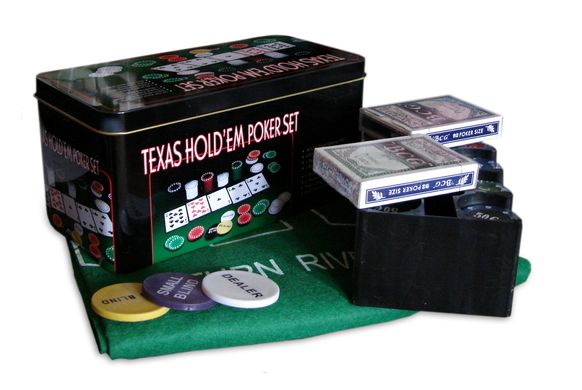 Покерний набір на 200 фішок з номіналом в металевій коробці «Техаський холдем» 200T 200T фото