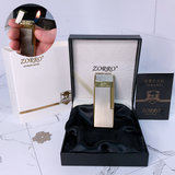 🔹 Газова запальничка ZORRO (подарункова упаковка, slim дизайн) HL-858 Golden HL-858 Golden фото