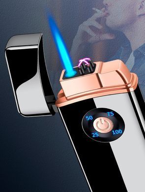 Дуговая электроимпульсная USB - Газовая зажигалка 2в1 ⚡️🚀 (индикатор заряда🔋) HL-422 Black HL-422-Black фото