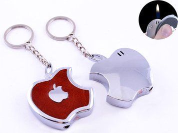 Зажигалка-брелок Apple (Обычное пламя) №4047 Коричневый 4047 Коричневий фото