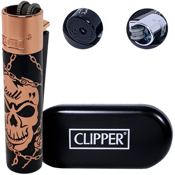 Металева запальничка Clipper Metal &laquo;Rose Gold Skull&raquo; у подарунковому футлярі K-31 K-31 фото