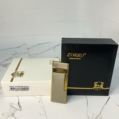 🔹 Газова запальничка ZORRO (подарункова упаковка, slim дизайн) HL-858 Golden HL-858 Golden фото