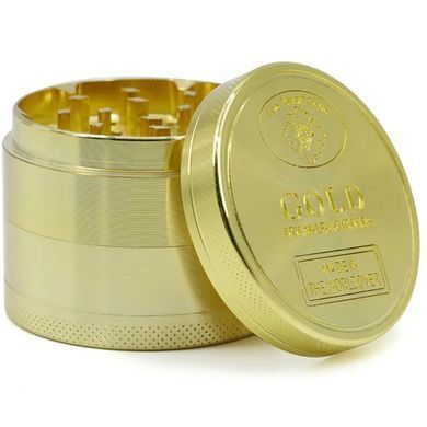 Металевий гріндер 4-секційний &laquo;GOLD Original Fancy Goods&raquo; (Золото) &mdash; 50х38 мм [Уцінка] K-71 K-71 фото