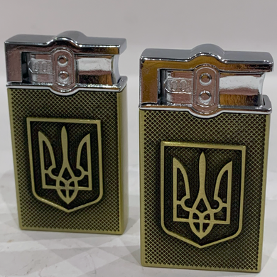 Зажигалка карманная Герб Украины (Острое пламя) HL-4114 Gold HL-4114 Gold фото