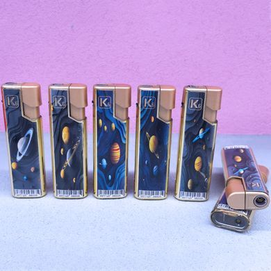 Зажигалка пьезо-турбо металлическая KaiFa K6 &laquo;Space Universe&raquo; K6-1 K6-1 фото