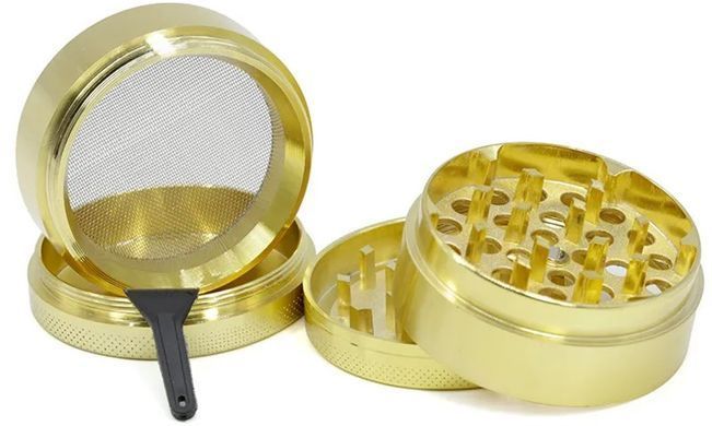 Металевий гріндер 4-секційний &laquo;GOLD Original Fancy Goods&raquo; (Золото) &mdash; 50х38 мм [Уцінка] K-71 K-71 фото