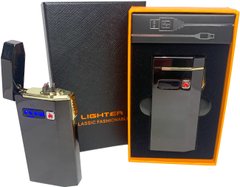 Дуговая электроимпульсная USB - Газовая зажигалка 2в1 ⚡️🚀 (индикатор заряда🔋) HL-428 Black HL-428-Black фото