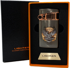 Зажигалка газовая "Орлы 🦅" (Турбо пламя 🚀, подарочная коробка 🎁) Jiebao Lighter HL-501 Black HL-501-Black фото
