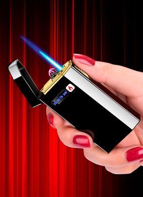 Дугова електроімпульсна USB - Газова запальничка 2в1 ⚡️🚀 (індикатор заряду🔋) HL-428 Black HL-428-Black фото
