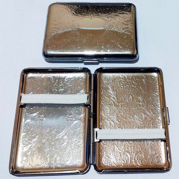 Металева сигаретниця з гравіюванням (на 14 сигарет) D387  D387 / Узор-2 фото