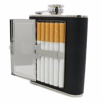Портативная фляжка из нержавеющей стали с портсигаром, 240 мл / 6 сигарет🚬, AB-3  AB-3 фото
