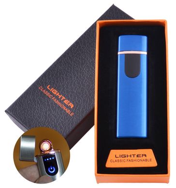 Сенсорна USB запальничка в подарунковій коробці LIGHTER ⚡️ HL-101-1 Blue HL-101-1 фото