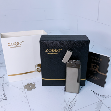 🔹 Газова запальничка ZORRO (подарункова упаковка, slim дизайн) HL-858 Black HL-858 Black фото