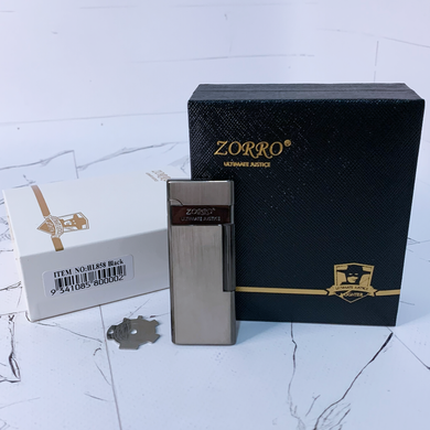 🔹 Газова запальничка ZORRO (подарункова упаковка, slim дизайн) HL-858 Black HL-858 Black фото