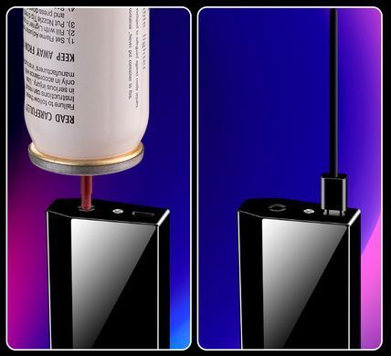 Дугова електроімпульсна USB - Газова запальничка 2в1 ⚡️🚀 (індикатор заряду🔋) HL-428 Black HL-428-Black фото