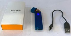 Сенсорна USB Запальничка ⚡️ (спіраль розжарювання) LIGHTER HL-521 Blue satin HL-521 Blue satin фото