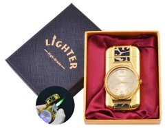 Зажигалка-часы в подарочной коробке Lighter (Турбо пламя) №XT-69 Gold 1089146052 фото