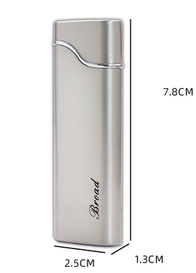 Креативна запальничка вітрозахисна в подарунковій коробці 🎁BROAD (Турбо полум'я🚀) HL-401 Silver HL-401-Silver фото