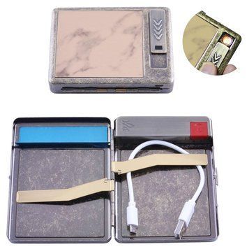 Портсигар подарунковий з USB запальничкою (Спіраль розжарювання, 20 сигарет) HL-8001-1 HL-8001-1 фото