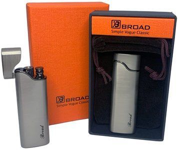 Креативна запальничка вітрозахисна в подарунковій коробці 🎁BROAD (Турбо полум'я🚀) HL-401 Silver HL-401-Silver фото