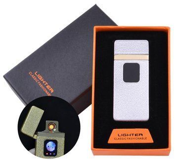 USB зажигалка в подарочной упаковке Lighter (Спираль накаливания) №HL-7 White 955742888 фото