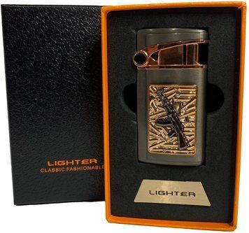 Газова запальничка "Зброя" (Турбо полум'я 🚀, подарункова коробка 🎁) Jiebao Lighter HL-502 Black HL-502-Black фото