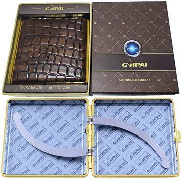 Портсигар в подарунковій упаковці GVIPAI (Шкіра, 20 шт) XT-4979-3 XT-4979-3- фото