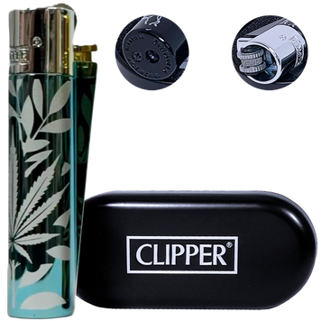 Металлическая зажигалка Clipper Metal &laquo;Turquoise Leaves&raquo; в подарочном футляре K-33 K-33 фото