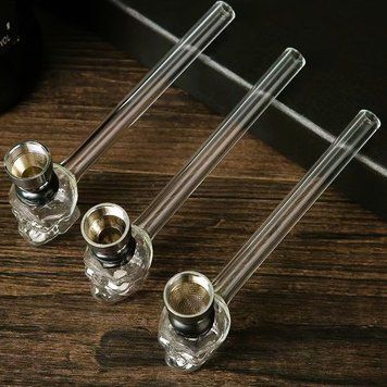 Скляна трубка-випарювач D&K Oil-pipe 💀 (14см) DK-8587 Череп 💀 DK-8587 Череп 💀 фото