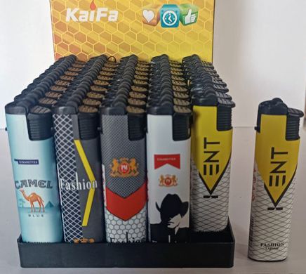 Зажигалки пластиковые "KaiFa" Бренды сигарет 🚬 (турбо пламя 🚀) 527-3 527-3 фото