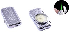 Запальничка кишенькова з годинником (Турбо полум'я) №XT-3921 Silver 627504737 фото