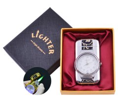 Зажигалка-часы в подарочной коробке Lighter (Турбо пламя) №XT-69 Silver 1089146053 фото