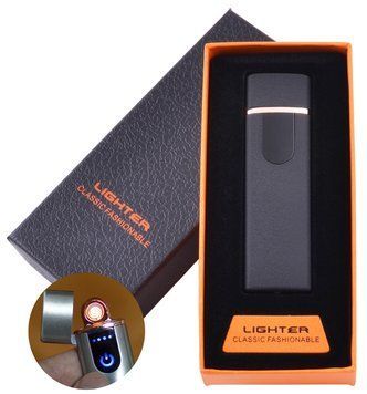 Сенсорная USB зажигалка в подарочной коробке LIGHTER ⚡️ HL-101-3 Black mate HL-101-3 фото