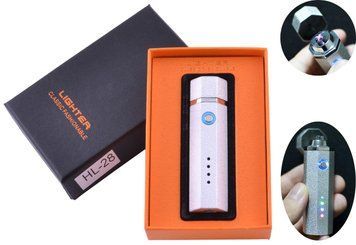Электроимпульсная зажигалка в подарочной упаковке Lighter (Двойная молния, USB) HL-28 White HL-28 White фото