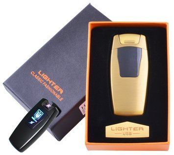 Электроимпульсная зажигалка в подарочной коробке Украина HL-105 Gold 1137144152 фото