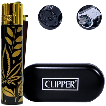 Металева запальничка Clipper Metal &laquo;Gold Leaves&raquo; у подарунковому футлярі K-34 K-34 фото