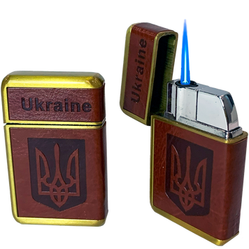 Зажигалка карманная Украина 🇺🇦 (Турбо пламя) HL-320 Gold HL-320 Gold фото