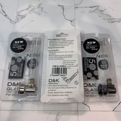 Стеклянная трубка для курения D&K DENGKE DK8821A 9.5 см Silver DK8821A Silver фото