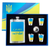 Подарочный набор MOONGRASS 6в1 с флягой, рюмками, лейкой " Слава Україні " 🇺🇦 WKL-012 WKL-012 фото