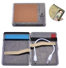 Портсигар подарунковий з USB запальничкою (Спіраль розжарювання, 20 сигарет) HL-8001-3 HL-8001-3 фото