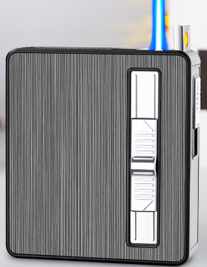 Портсигар на 20 сигарет із запальничкою та електроприкурювачем⚡️(USB) HL-425 Black HL-425-Black фото