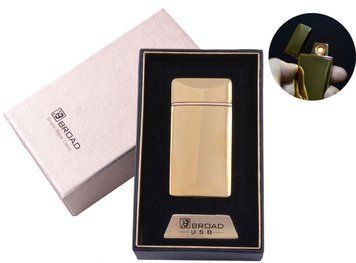 USB зажигалка в подарочной упаковке "Broad" (Двухсторонняя спираль накаливания) №4851 Gold 1047207883 фото