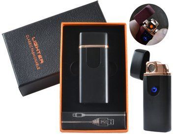 USB - Газовая Зажигалка (Турбо пламя + спираль накаливания) индикатор заряда HL-248 Business Black HL-248-Business-Black фото