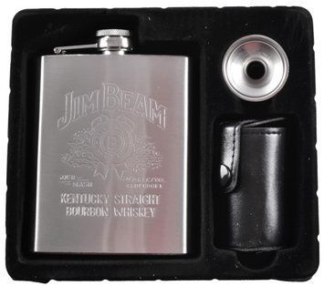 Подарочный набор с флягой и рюмками "Jim Beam" QK-166 QK-166-Jim-Beam фото
