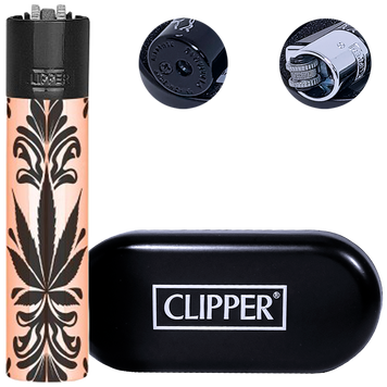 Металева запальничка Clipper Metal &laquo;Gold Leaves&raquo; у подарунковому футлярі K-35 K-35 фото