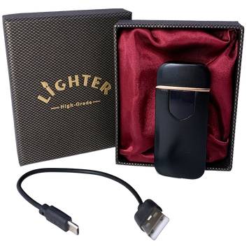 Подарункова електронна USB-запальничка з вольфрамовою спіраллю Lighter High-Grade HL-518-1 Black HL-518-1 Black фото